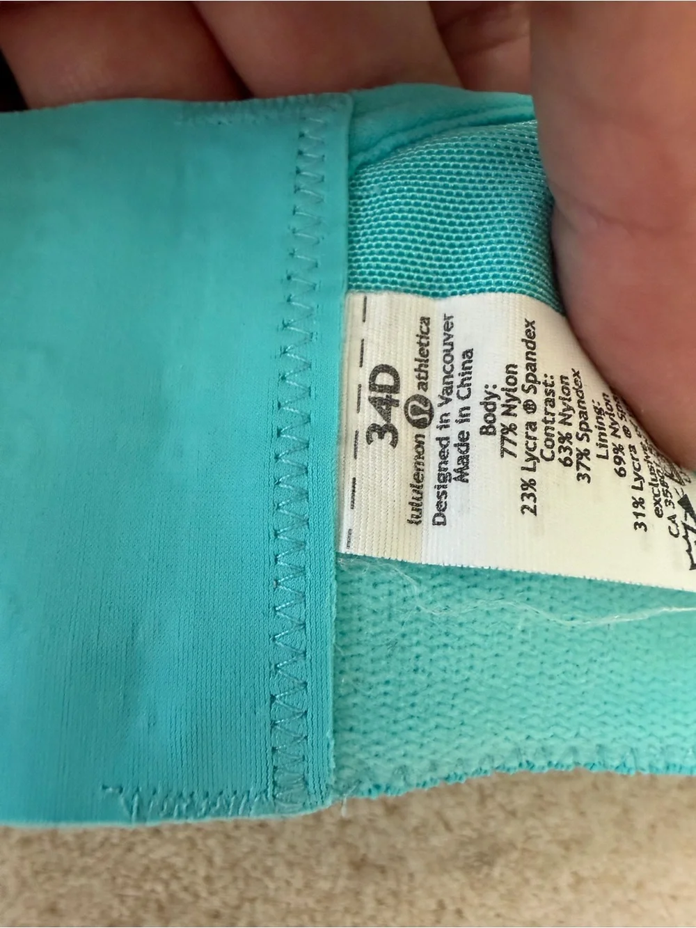 lululemon athletica Trio Pack Sports Bras - White, Black & Turquoise